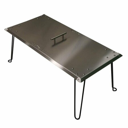 NUNC PATIO SUPPLIES Rectangle Fire Pit Heat Deflector in Stainless Steel NU3336746